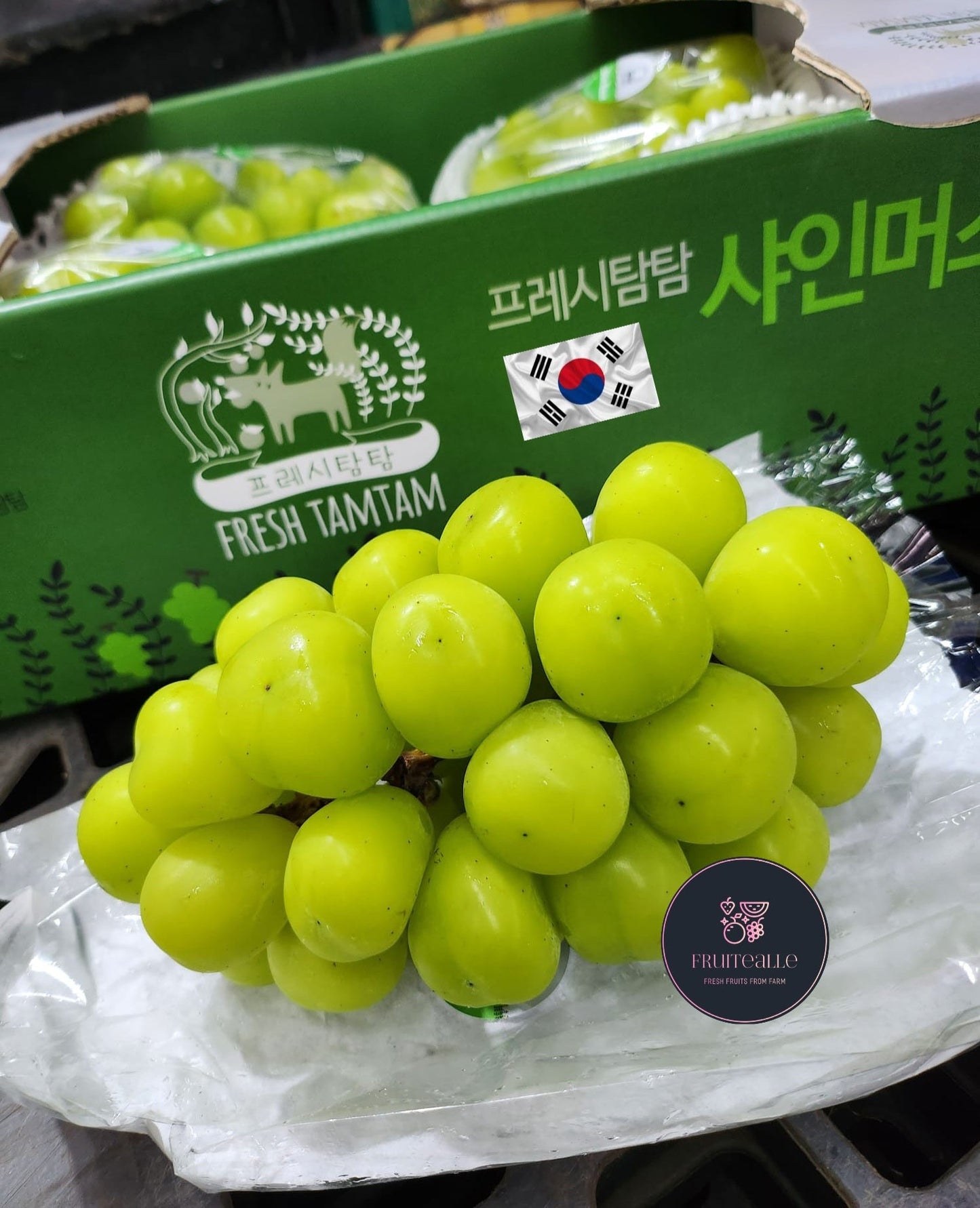 Grapes - Korea Shine Muscat Seedless 샤인 머스캣 650gm
