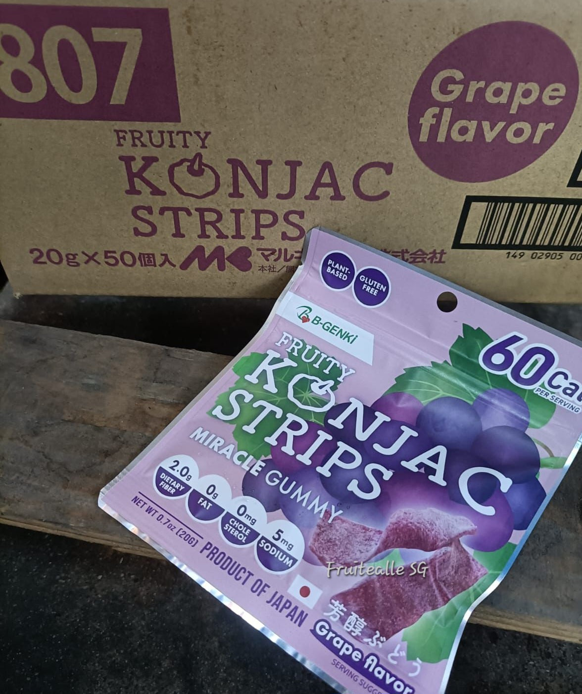Japan Snack - B-GENKi Fruity Konjac Strips Grape