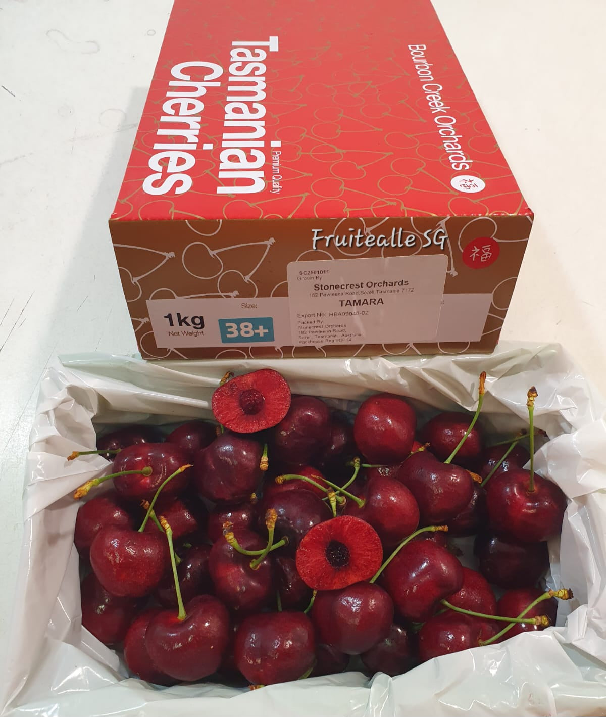 Cherry - Tasmania, Aust Red Cherries | Bourbon Creek Orchards | 36mm++ & 38mm++ 【Super Jumbo】 [Premium Sweet]