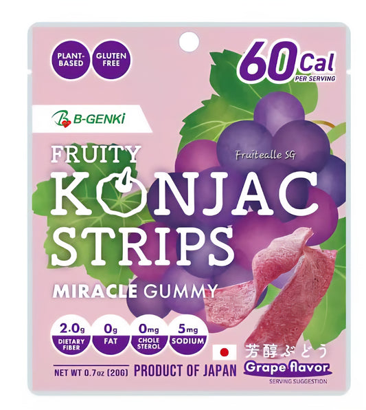 Japan Snack - B-GENKi Fruity Konjac Strips Grape