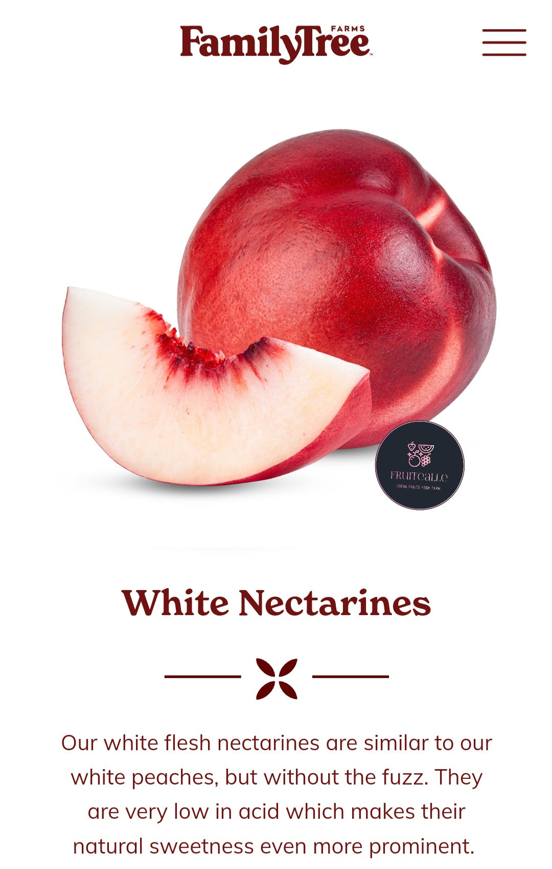 Stone Fruit - USA White Nectarine | Family Tree Orchard