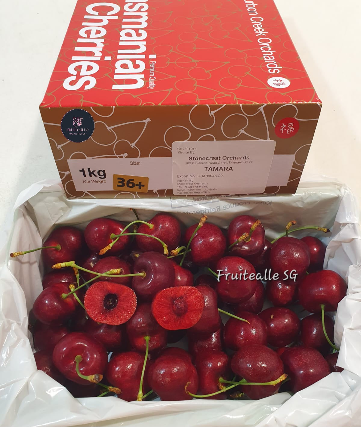 Cherry - Tasmania, Aust Red Cherries | Bourbon Creek Orchards | 36mm++ & 38mm++ 【Super Jumbo】 [Premium Sweet]