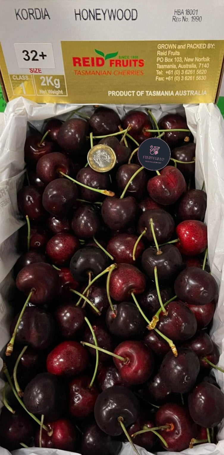 Cherry - Tasmania, Aust Red Cherries | REID Fruits Farm | 32mm Medium Large